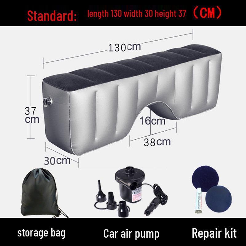 Inflatable Car Bed and Footrest for Rear Seat Use In Sedans and SUVs