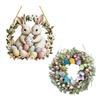Ghirlanda di Pasqua 2D Coniglietto Acrilico Uova di Pasqua Ghirlanda Ornamento da Appendere Primaverile per Decorazione Porta Muro Finestra