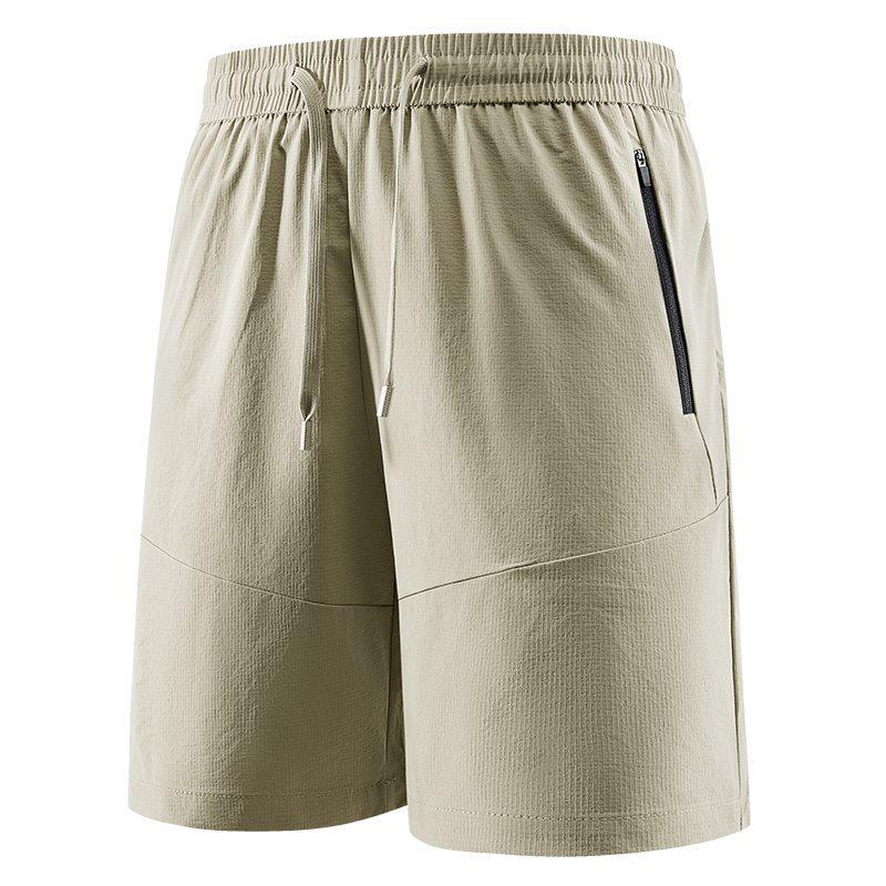 

Men s Quick-Dry Ice Silk Sports Shorts - Summer Casual Fitness Capris for Running & Beach M хаки
