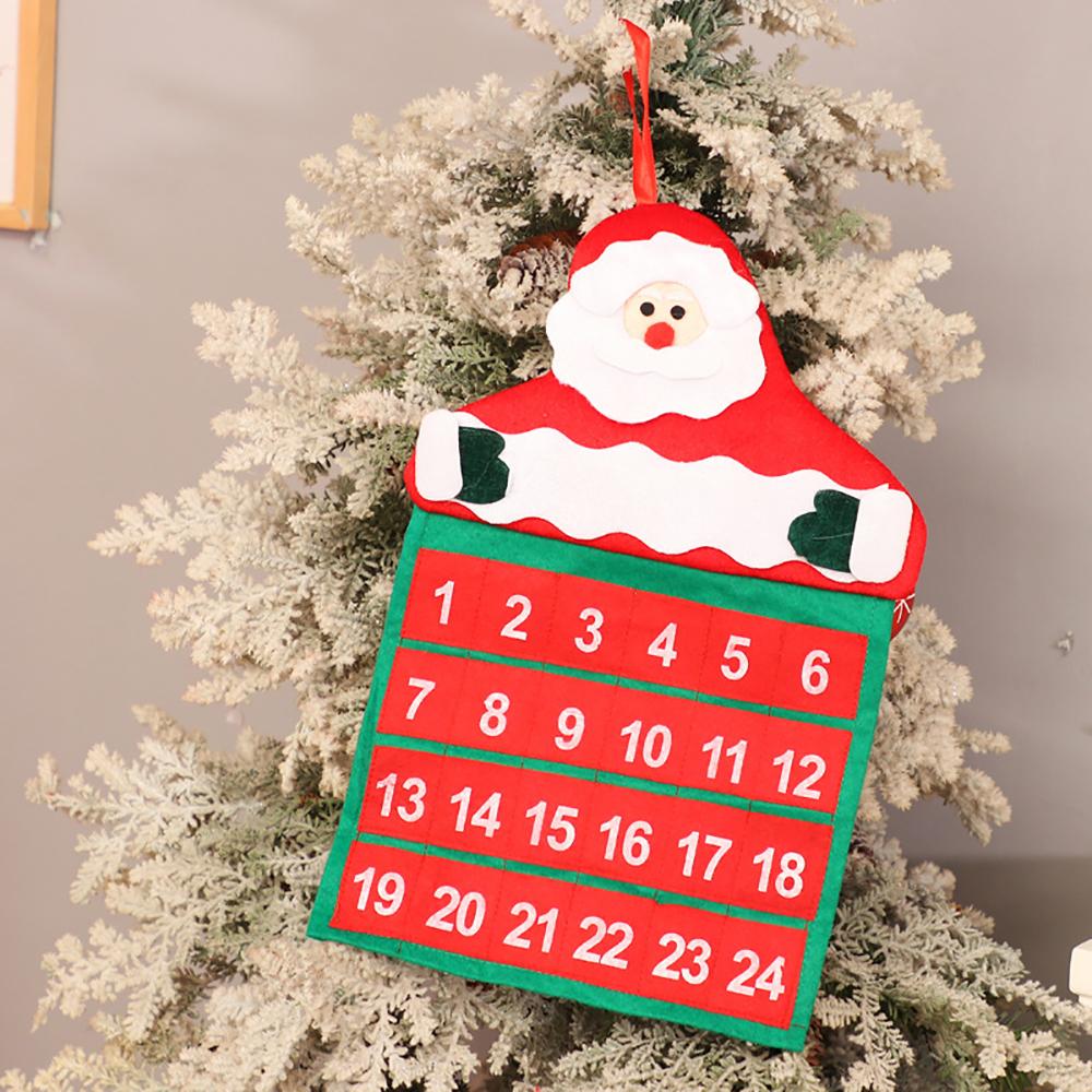 Runtow Non Woven Santa Claus Calendar, Christmas Calendar, Christmas Decor for Home ,2025 Xmas Tree Ornaments ,New Year 2026