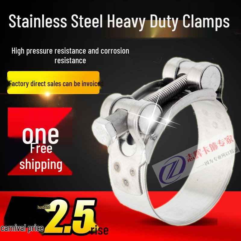 304 Stainless Steel Heavy Duty European Band Clamp for Water Pipe Fixation