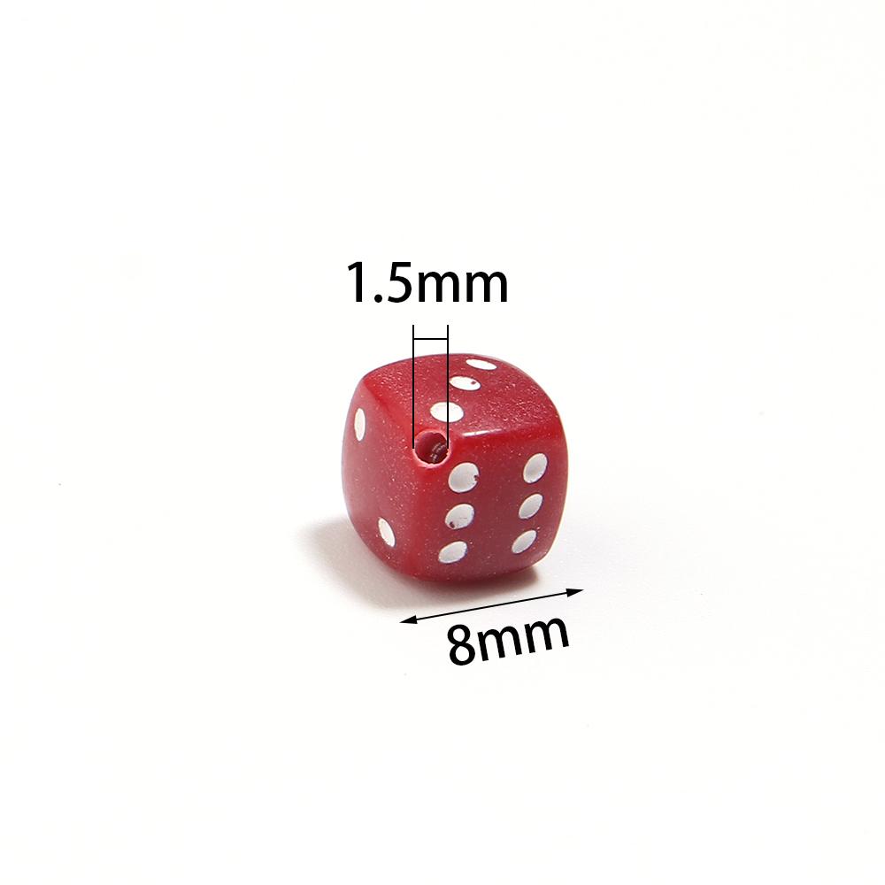 50pcs/lot 8mm Square Acrylic Dice Beads Colorful Loose Spacer Cube Beads For Jewelry Making DIY Phone Chain Bracelet Accessories