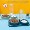 Stainless Steel Automatic Pet Cat Feeder Detachable Anti-flip Pet Water Feeder Container Stable Multifunctional