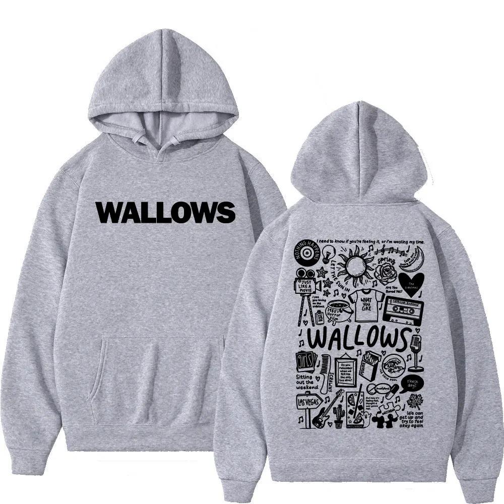 Autumn and Winter Warm Hoodies Rock Band Wallows Tour Men's and Women's Fashion Retro Hoodies Long Sleeve Sweatshirts