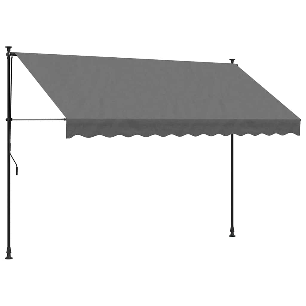 Retractable Awning Anthracite Grey 300 X 150 Cm Fabric and Steel