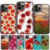 Red Poppies Flowers Phone Case Cover For iPhone 17 Air 15 16 14 13 12 Pro Max 11 Pro Max Plus Coque Shell