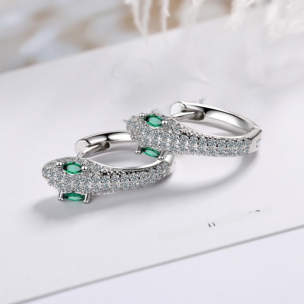 Europäisch-Amerikanische Luxus Diamant Ohrklemmen in Schlangenform