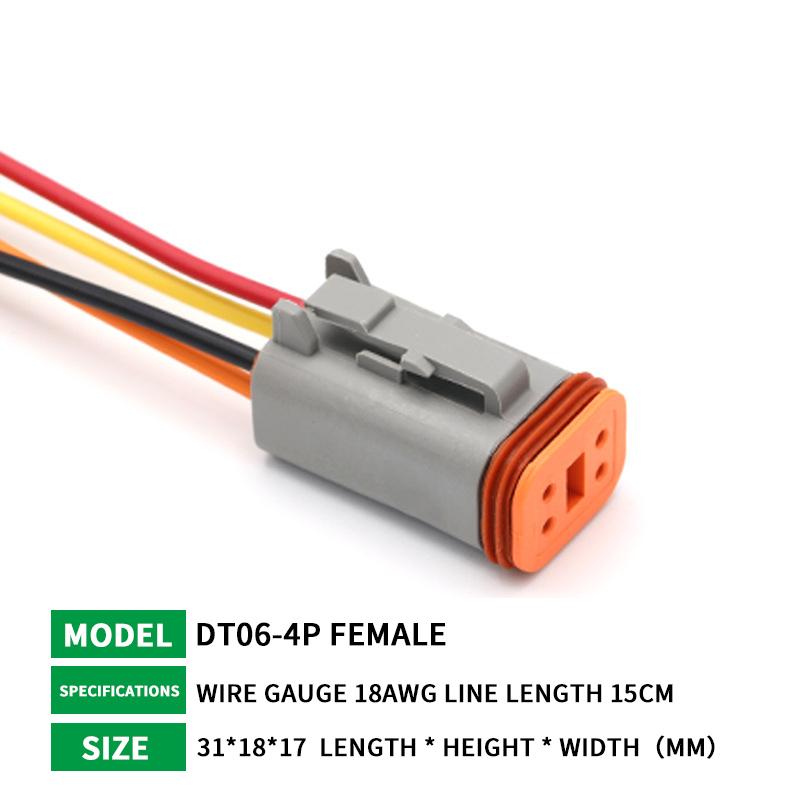 5/20/100 Sets Deutsch DT connector with 15cm Wiring harness DT06-2S/DT04-2P 2P 3P 4P 6P 8P 12P waterproof electrical connector