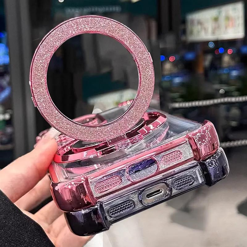 Shockproof Glitter Bracelet Magnetic Phone Holder Case On For Motorola MOTO Edge 60 Edge 50 Edge50 Fusion Pro Neo Bracket Cover