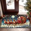 Christmas Reindeer Decorative Rug Living Room & Bedroom Door Mat Non-Slip, Stain-Resistant Carpet Home Furnishing