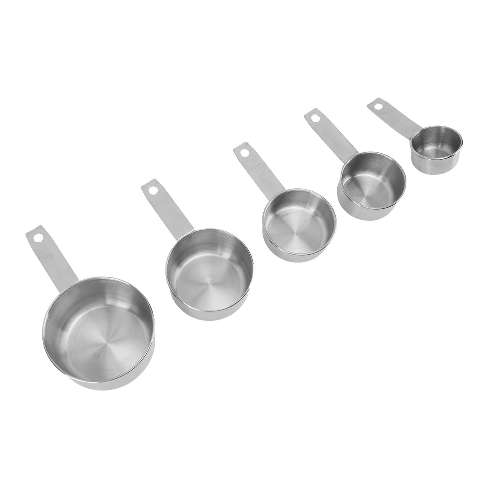 5PCS Measuring Cups Set Stainless Steel Measuring Cup Kit Easy to Clean Stackable Kitchen Gadgets for Baking Cooking L