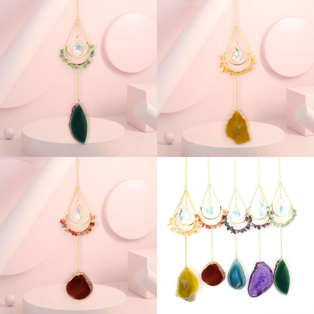 Decorazione da Appendere in Cristallo con Materiale in Agata Tessuta a Mano per la Casa e come Regalo