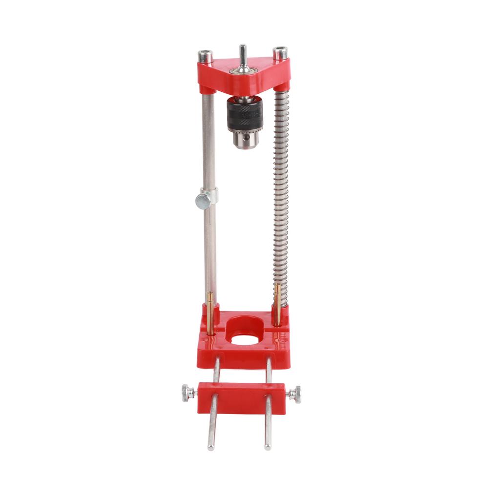 Woodworking Drill Guide Adjustable Drilling Template Hole Punch Locator for Carpenter Plastic Base Red