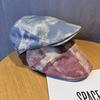 Retro Tie-dye Forward Hat Women's Spring and Summer Versatile Face Small Beret Big Head Circumference Reverse Hat New