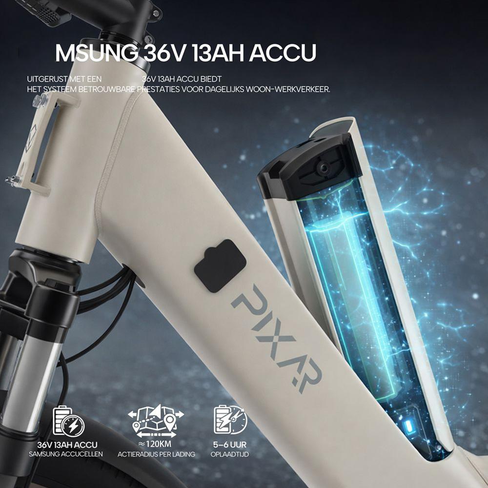 Electric Bicycle Pixar C1 250W Motor 27.5" Tire City Commuter Electric Bicycle 7 Speed LCD Display 36V 13Ah Max Load 150Kg