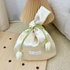 Vest Shape Tulip Wrist Bag Large Capacity Tope Handle Wedding Beauty Bag New Chinese Style Silk Cloth Goddess Day Gift Bag