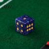 Tabletop Game Dice Natural Hand Carved Stone Dice, Mini Healing Faux Crystal Casual Night 6-Sided Golden Dots for Board Game, Casino Polished