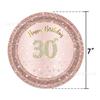 Glam Rose Gold Diamond Disposable Tableware Set 30th Birthday Party Plates Cups Decor