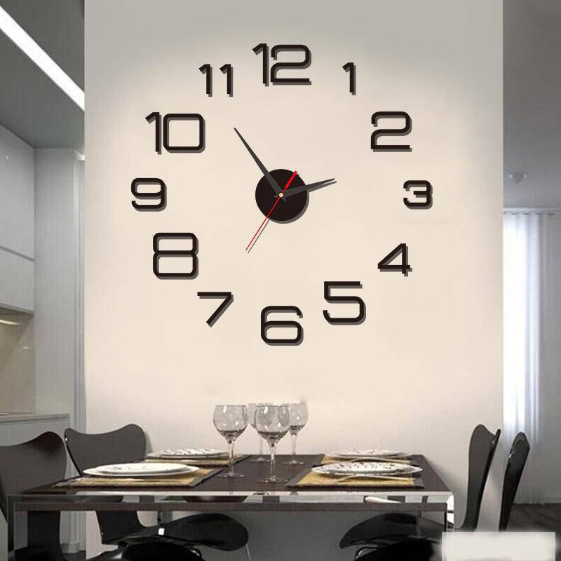 Modern, Simple and Creative Acrylic Luminous Diy Wall Clock, Silent Clock for Living Room, Mirror Wall Decoration Clock for Bedroom