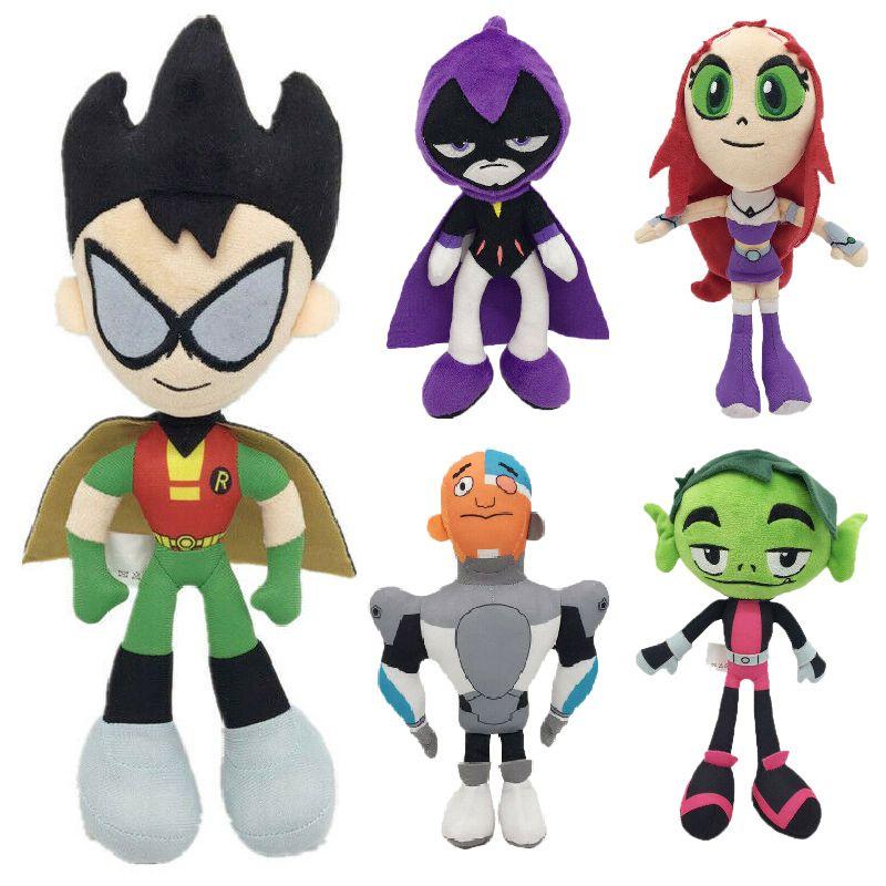 Teen Titans 10" Go Robin Cartoon Robin Cyborg Beast Boy Raven Starfire Toy Plush