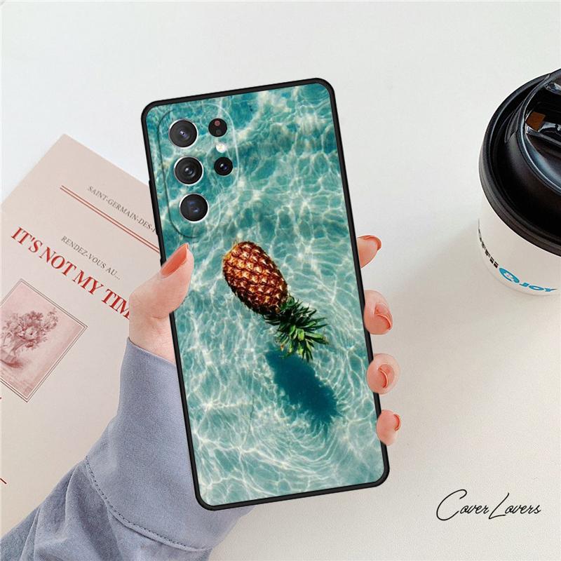 Summer Fruit Pineapple Phone Case For Samsung Galaxy S24 S25 S23 S22 Ultra Note 10 20 Plus S20 S21 FE Cover