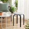 Stapelbarer Hocker Set aus 4 Stück, Moderne Polsterhocker Rund ohne Rückenlehne für Küche, Esszimmer, Grau