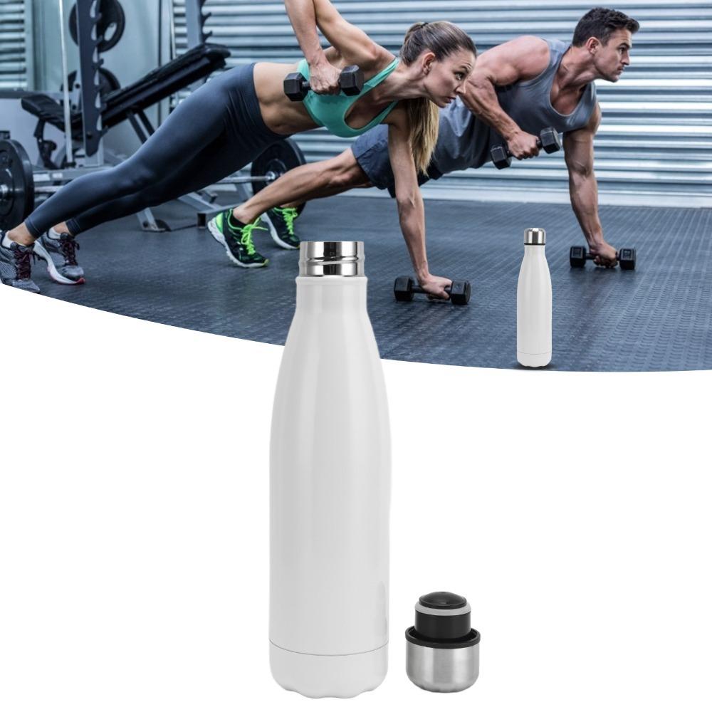 

Rustless Steel Water Bottle Double Wall Sports Flask Durable Construction Thermos Home Office білий