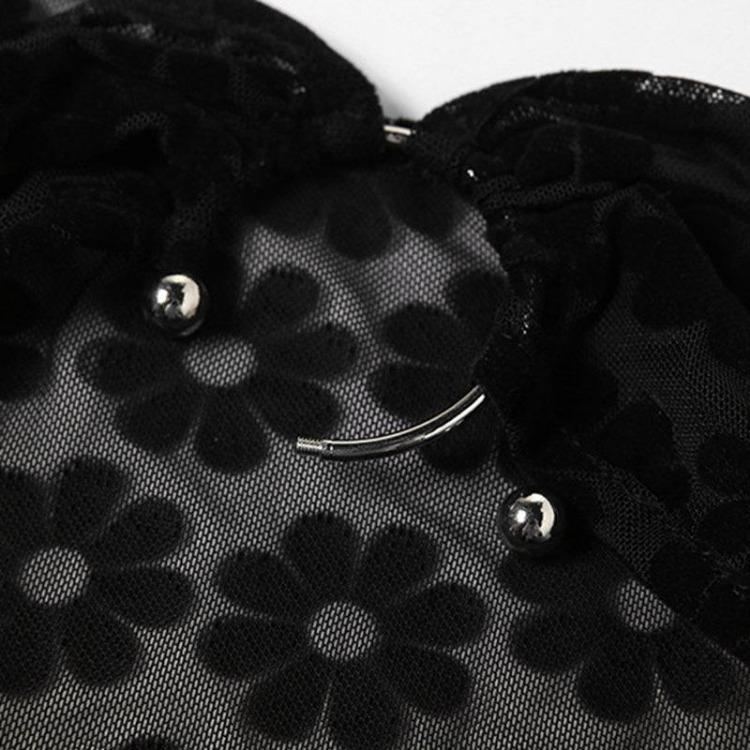 Elegant Sexy Rückenfreies Sommer-Maxikleid Damen Floral Neckholder Cut-Out Club Party Abendkleid Durchsichtig