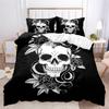 Halloween Gothic Bettbezug Mikrofaser Bettwäsche-Set, 3D-Druck Bettdecke Deckenbezug Mit Kissenbezug, Weicher Tagesdecke Bezug 2-teiliges Set