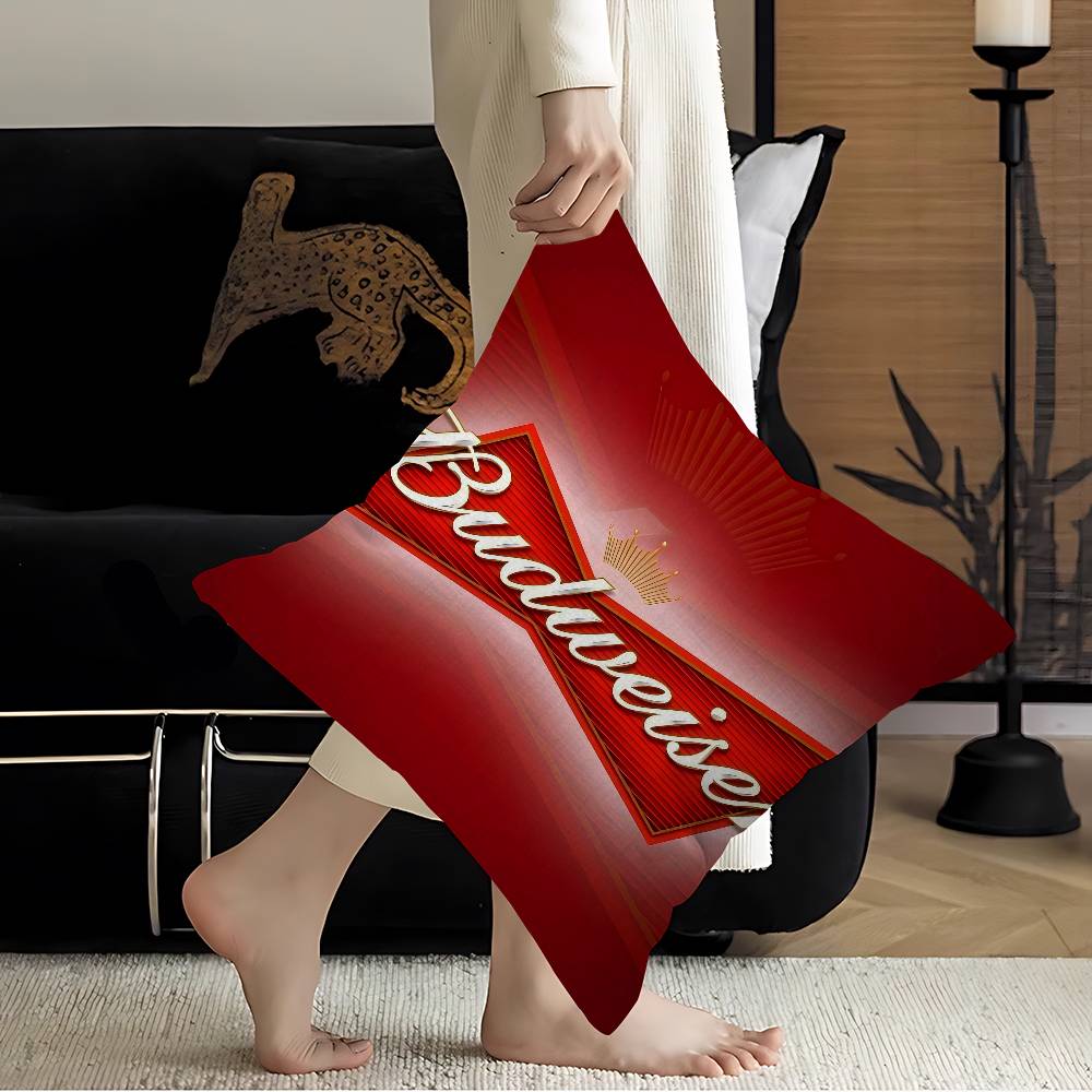 King Of Beer B-Budweiser Pillow Gifts Home Office Furnishings Bedroom Sofa Car Cushion Cover Case 45X45Cm