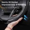 UYEG8 Suitable for Ford Carbon Fiber Texture Steering Wheel Cover with Snap-On Wave-Shaped Sport Design 