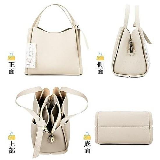 Kyoei-Tech Handbag Ladies High-Quality Genuine Leather Shoulder Bag Formal Carry Crossbody Silk Scarf Ultra-Lightweight 592g Self-Standing Stylish