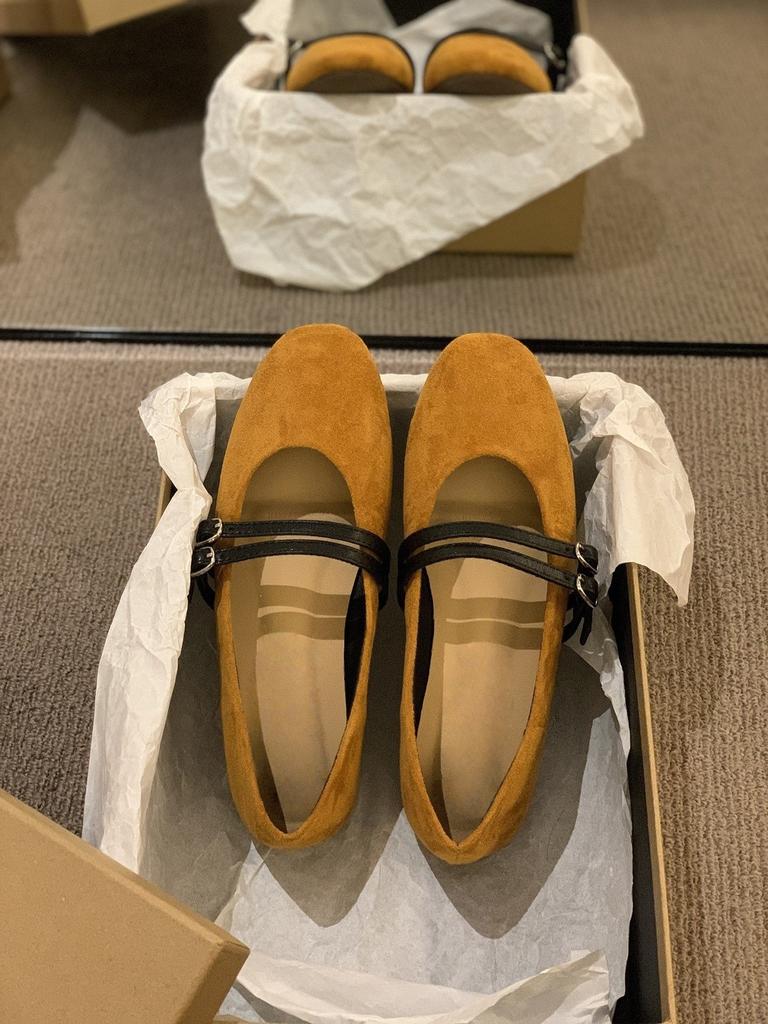 Niche retro round head shallow mouth versatile single shoes women's autumn new gentle Mary Jane ballet flat beanie shoes