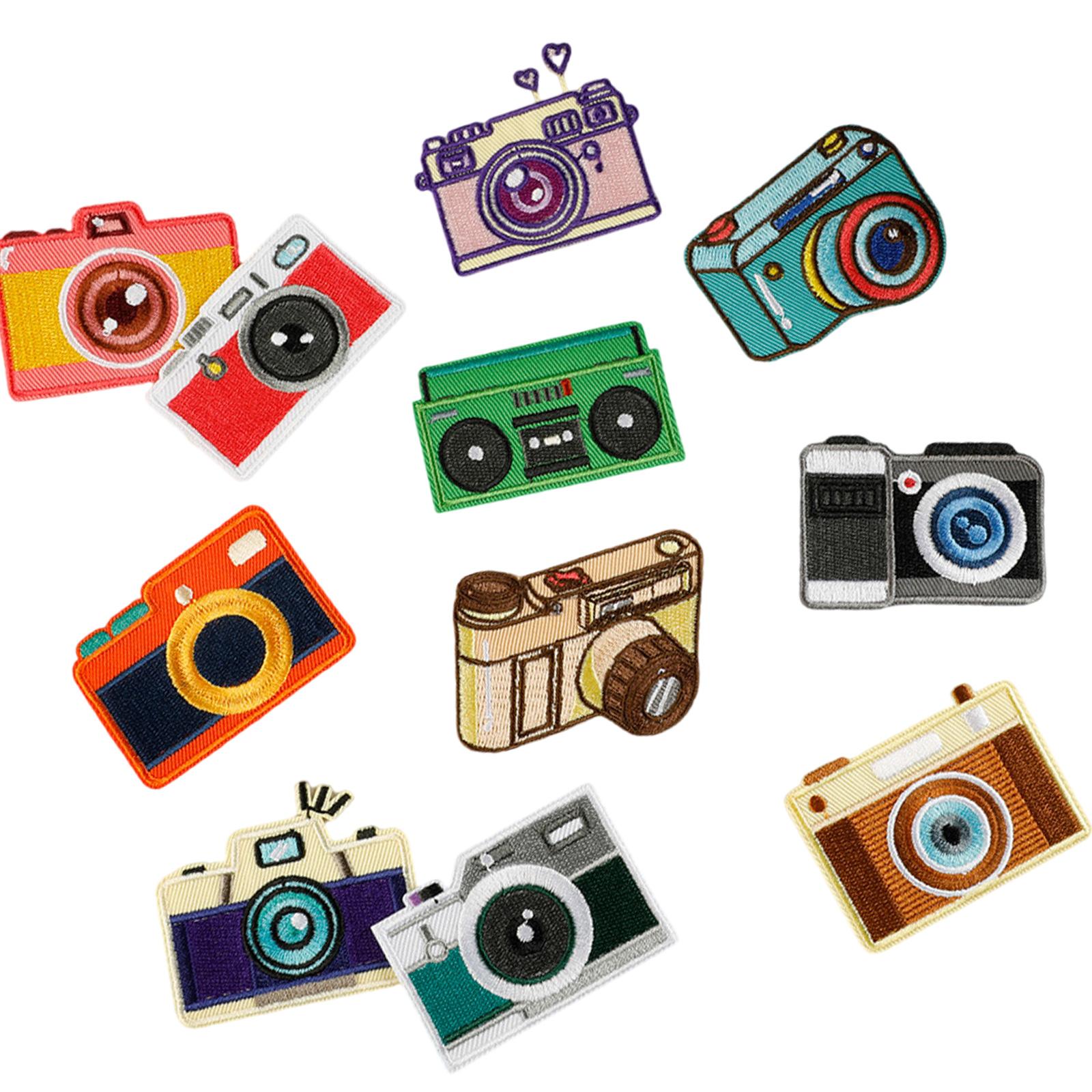 

11 Pcs Colorful Embroidered Patches Cartoon Camera Sewing Patches Iron On Patches Applique Patches Sew On Patches