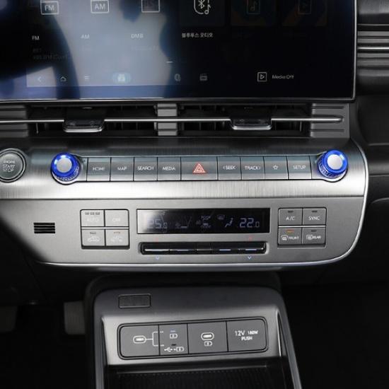 2 шт. Крышка ручки переключателя кондиционера из алюминиевого сплава для Hyundai Kona 2024 2025 синий