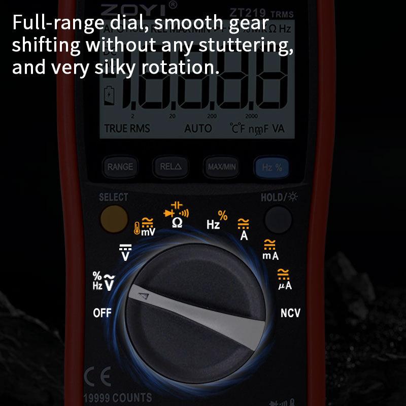 ZOYI Digitalmultimeter ZT-219, Allzweck-4,5-stellige True-RMS-Hochpräzisionsmultimeter mit Überlastschutz über den gesamten Messbereich.