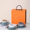 Melo Exquisite Color Block Ceramic Coffee Mug and Saucer Gift Set