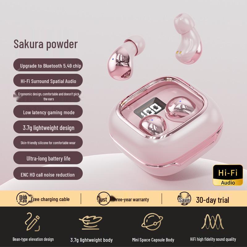 Popular Mini Wireless In-Ear Bluetooth Earphones: Sleep-Friendly, Noise Cancelling, Invisible, Long-Wear, Comfortable for Students