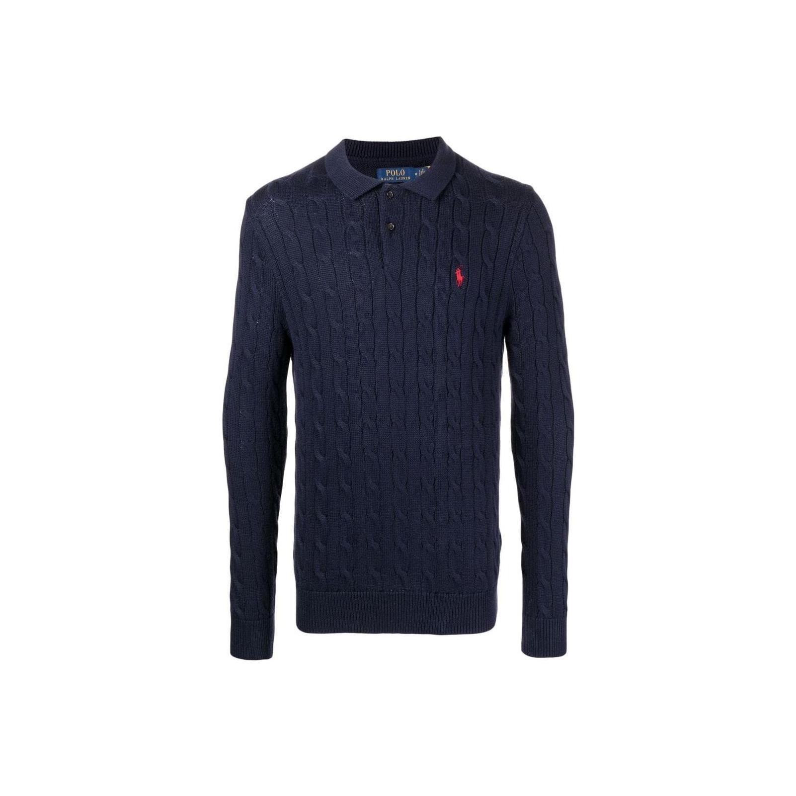 

Polo Ralph Lauren Однотонный свитер крупной вязки «косичка» с воротником поло Мужские свитера Темно-синий 710860351-002 XS