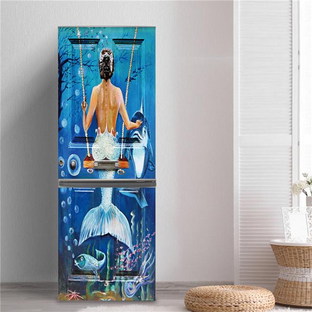 Underwater World Fish Sticker For Fridge Door Adhesive Waterproof Furniture Decoration Poster Wall Decal Kids Room Home Decor