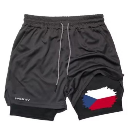 Tschechische Flagge Camouflage Muay Thai Kickboxshorts Herren Damen Unisex Sportbekleidung Doppellagig Schnelltrocknend Atmungsaktiv Training Sport Fitnessstudio Workout