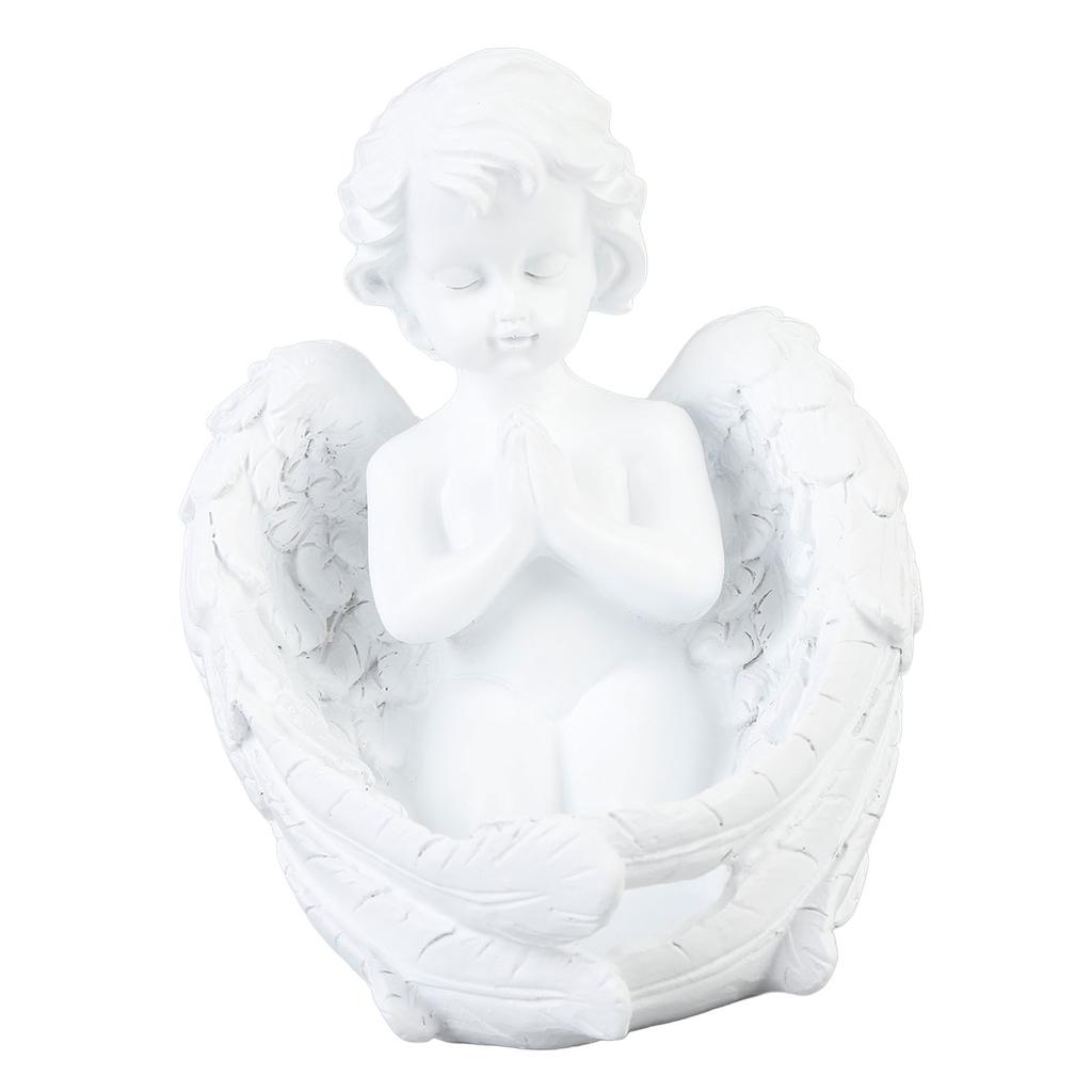 Candle Holder Ornament Cute Vintage Praying Figurine Desktop Statue for Living Room Entrance