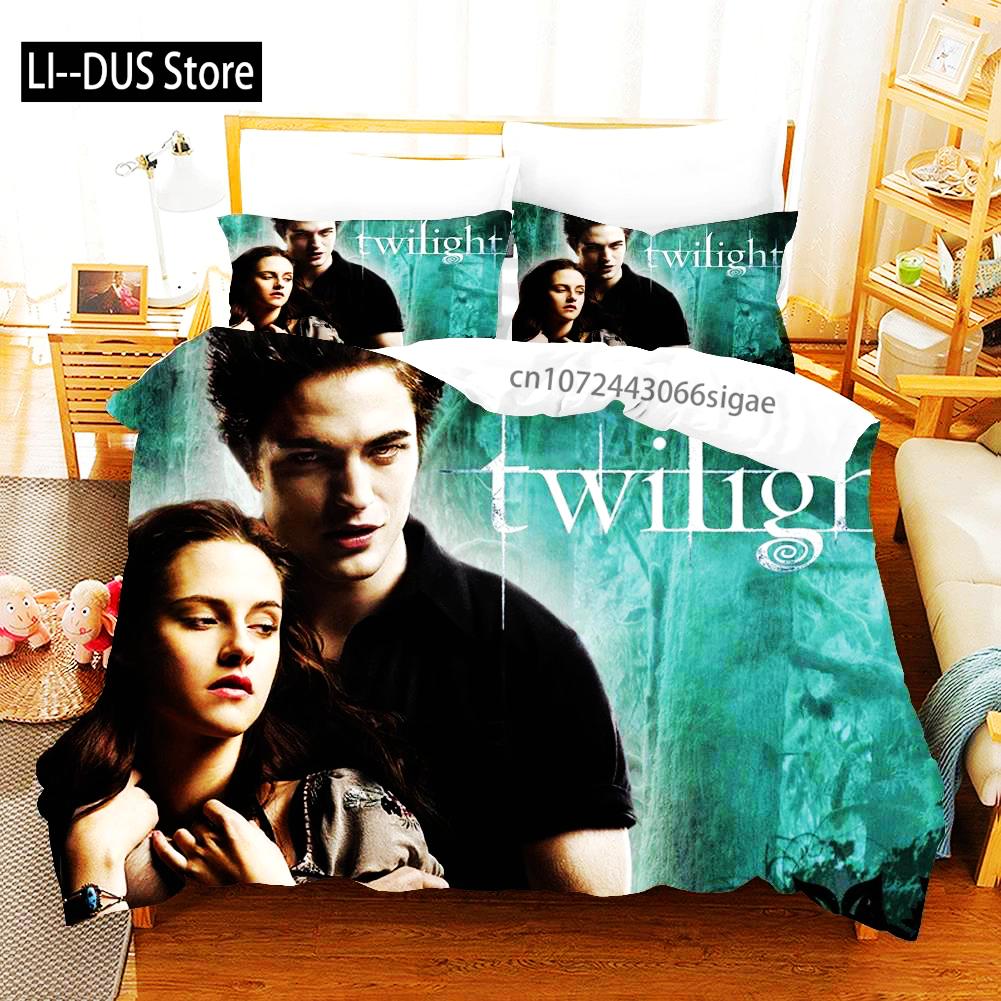 Twilight Series Duvet Cover Set And Pillowcases Vampire Hot Movies Single King Full Fashion 3D Bedding Set For Adults Bed Linen