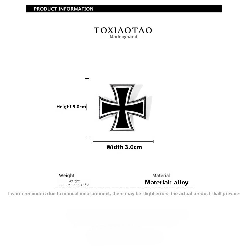 Vintage pruský německý kovový železný kříž přívěsek na klíče Sauvignon německá pamětní závěsná ozdoba