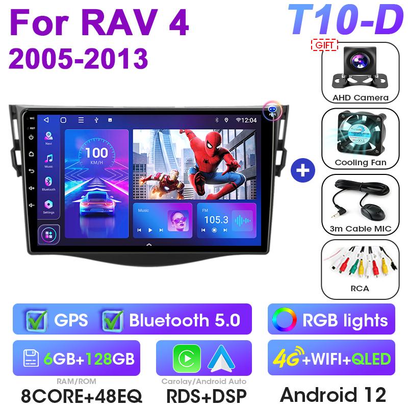 2 Din Android 12 Car Radio For Toyota RAV4 Rav 4 2005-2013 Multimedia Video Player GPS 4G Carplay Auto Stereo RDS IPS Head Unit