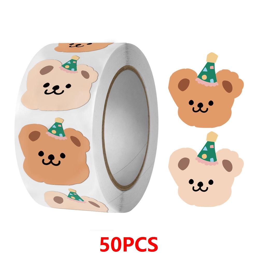 

50-200Pcs Cute Little Bear Stickers Whole Paper Adhesive Tape INS Korean Simplified Sealing Sticker Packag Decor Lables