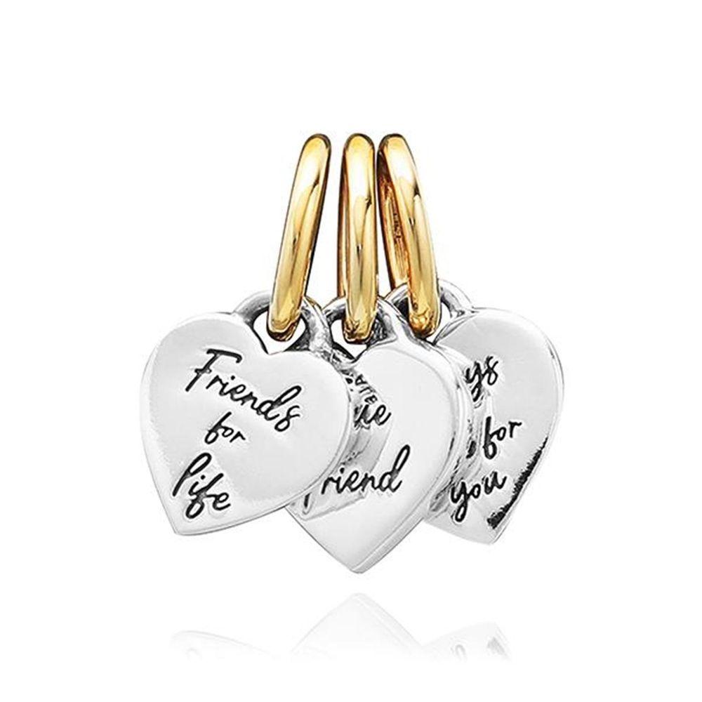 

[PANDORA PANDORA] 762722C00 Spiritual Friendship Two-Tone Shine Triple Pendant and Dangle Charm 762722C00