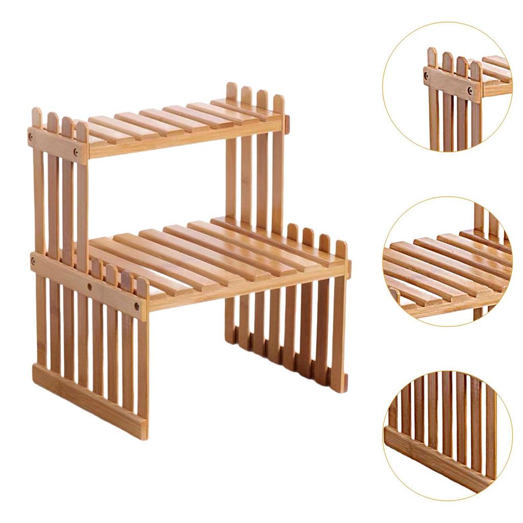 Tabletop Flower Pot Holder Decor Display Rack for Countertop Kitchen Balcony 2