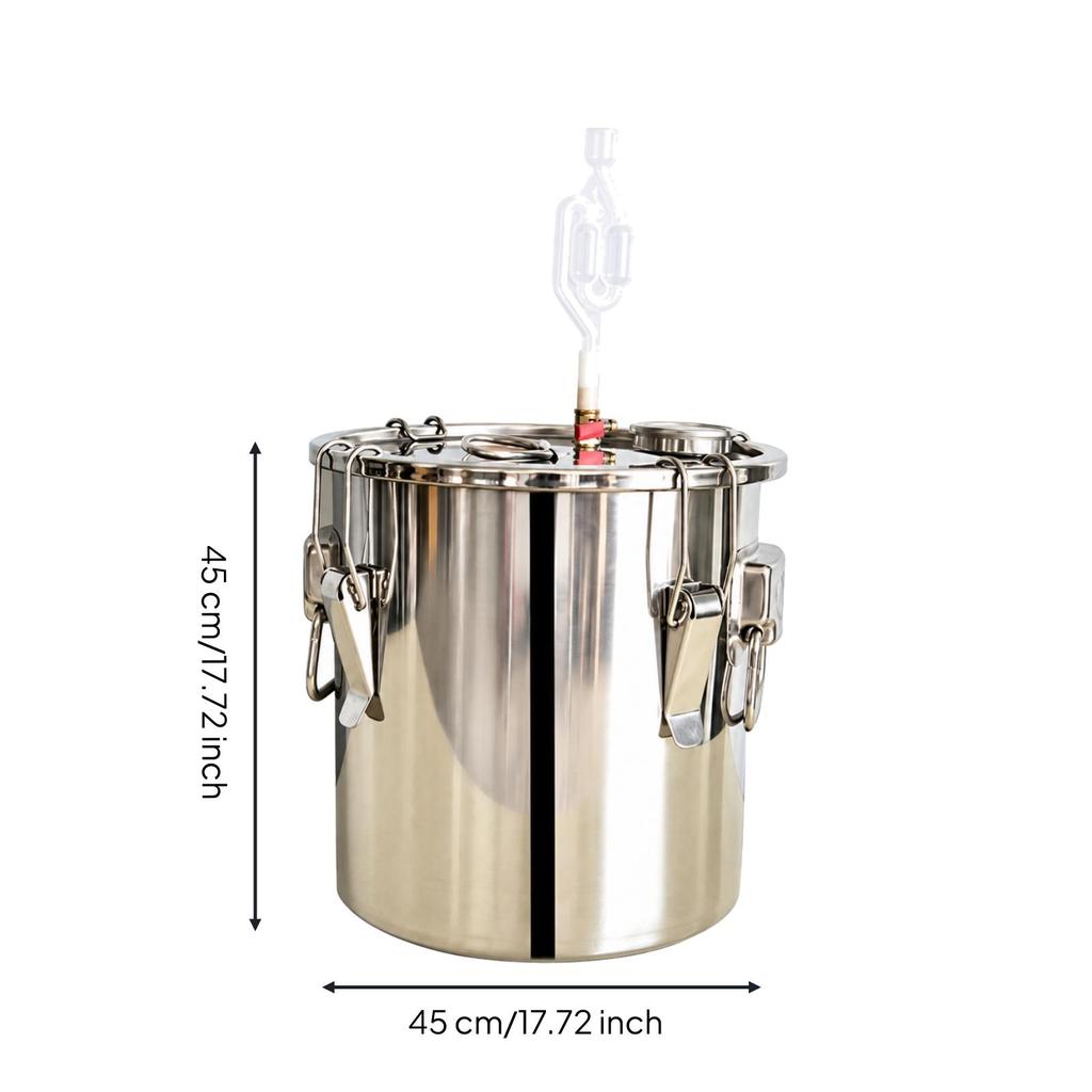 Stainless Steel Barrel with Thermometer Airtight Clamp-Lid Fermentation