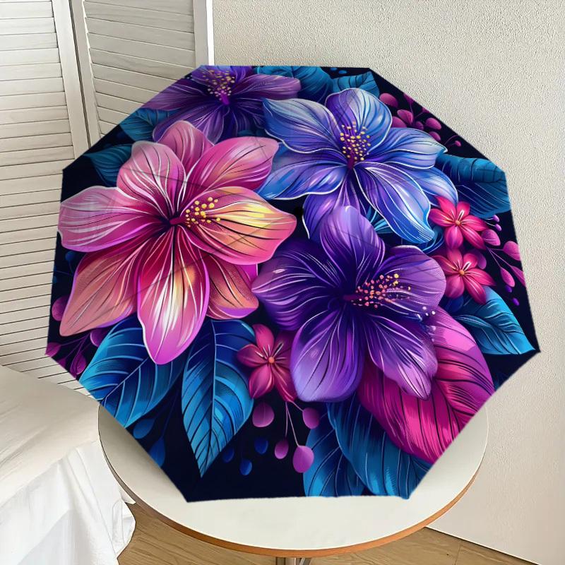 

1pc Colorful Floral Mandala Design Umbrella with Plastic Handle,Suitable for All Seasons Home Travel Outdoor UmbrellaDD1468